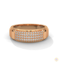 0.70 Ct. Men’s Lab Diamond Ring | Sculpted Pavé Finish