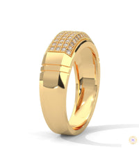 0.70 Ct. Men’s Lab Diamond Ring | Sculpted Pavé Finish