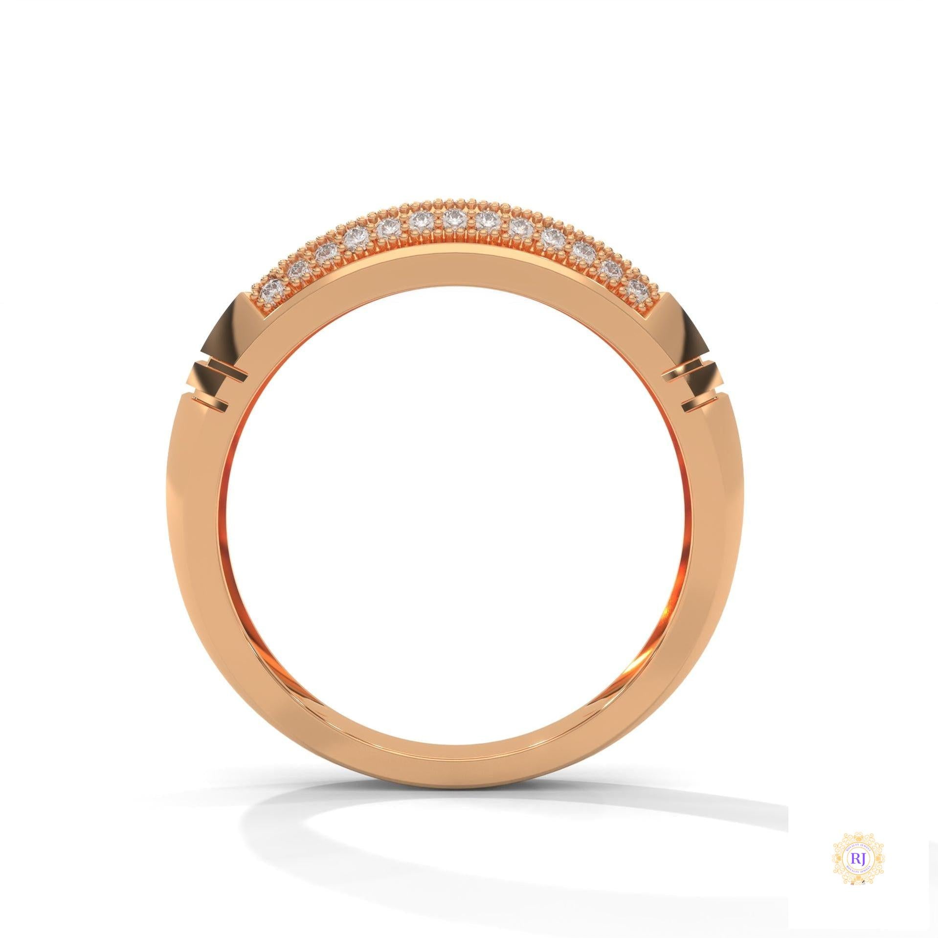 0.70 Ct. Men’s Lab Diamond Ring | Sculpted Pavé Finish