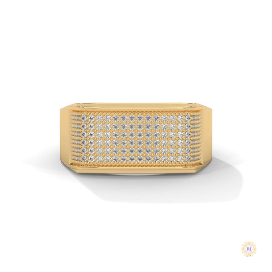 0.70 Ct. Men’s Wide Pavé Lab Diamond Ring | Luxury