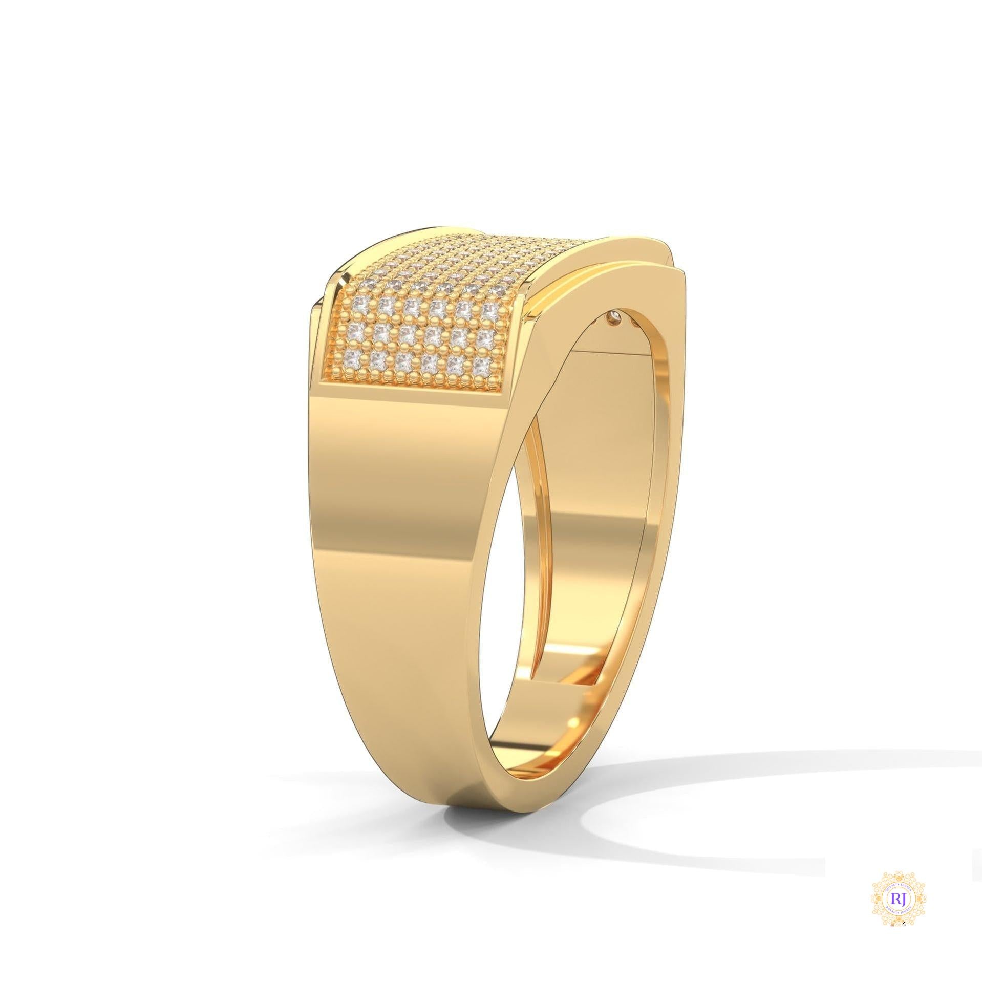 0.70 Ct. Men’s Wide Pavé Lab Diamond Ring | Luxury