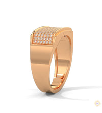 0.70 Ct. Men’s Wide Pavé Lab Diamond Ring | Luxury