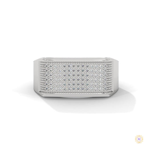 0.70 Ct. Men’s Wide Pavé Lab Diamond Ring | Luxury