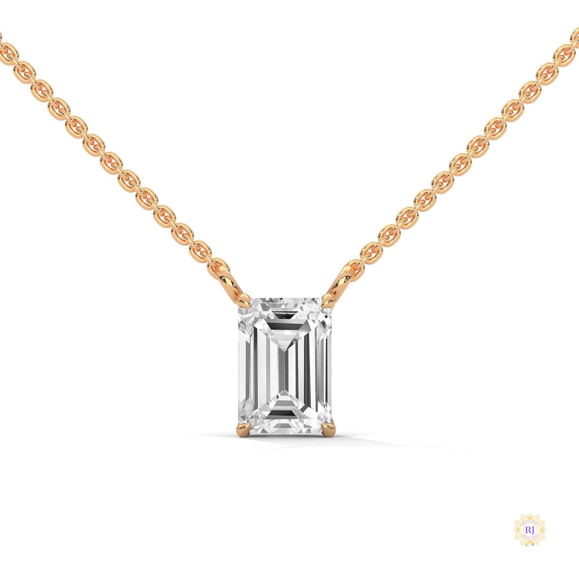 0.75 CT. Emerald-Cut Lab Diamond Pendant