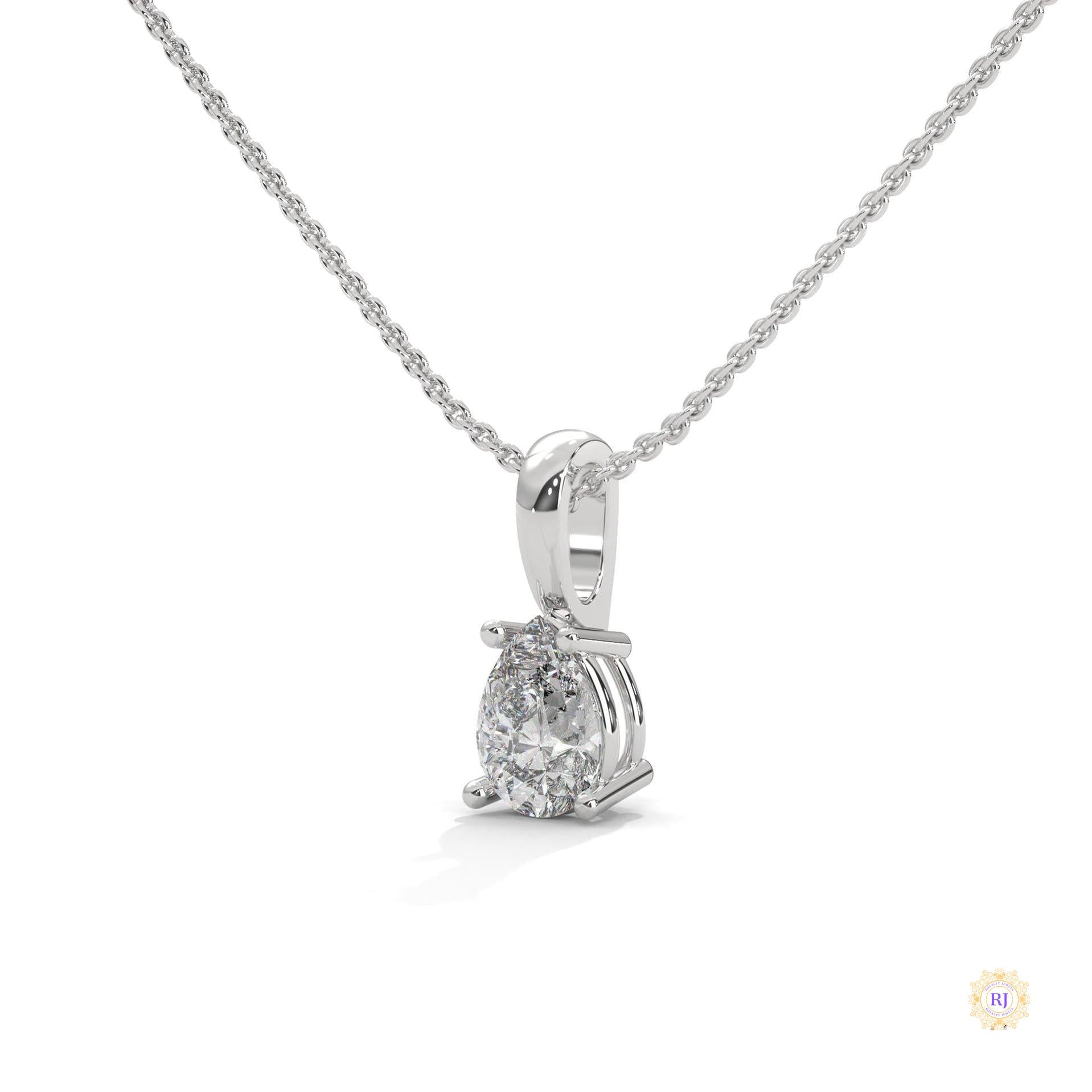 0.75 CT. Pear Lab Diamond Pendant