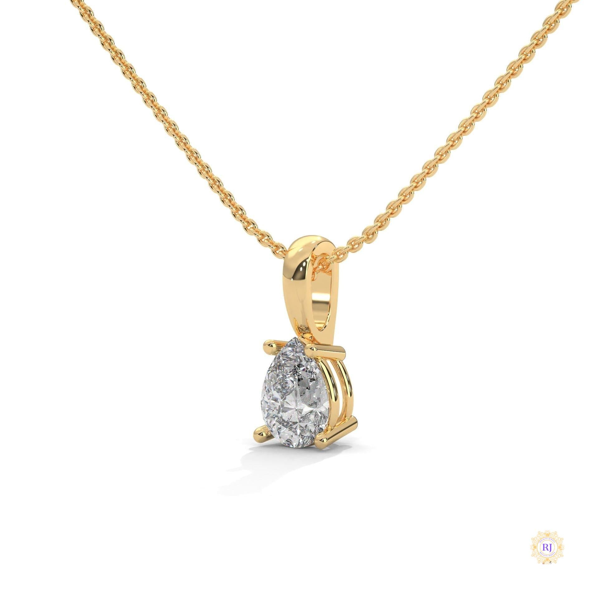 0.75 CT. Pear Lab Diamond Pendant