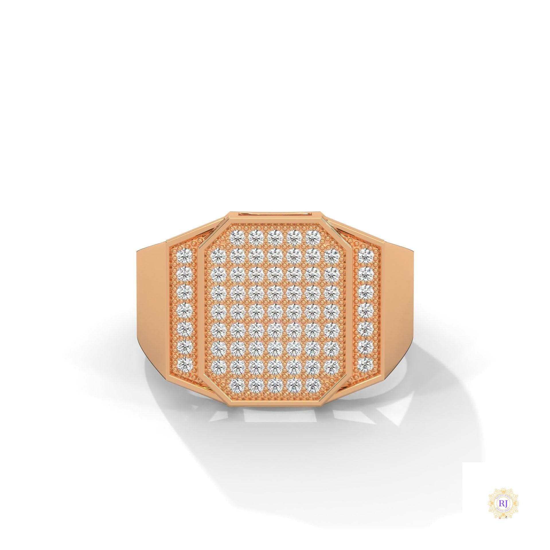 0.75 Ct. Lab Diamond Octagon Men's Ring
