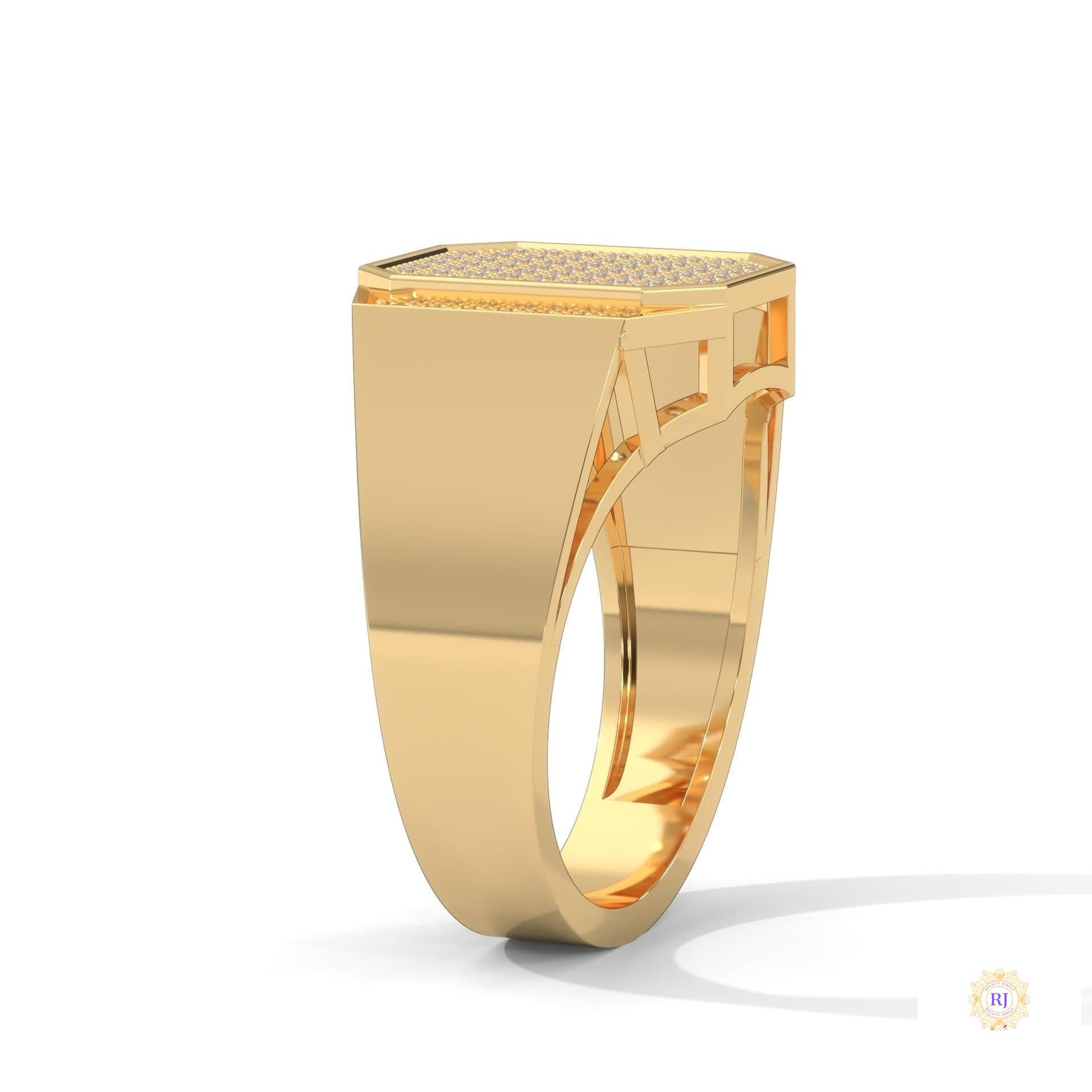 0.75 Ct. Lab Diamond Octagon Men's Ring