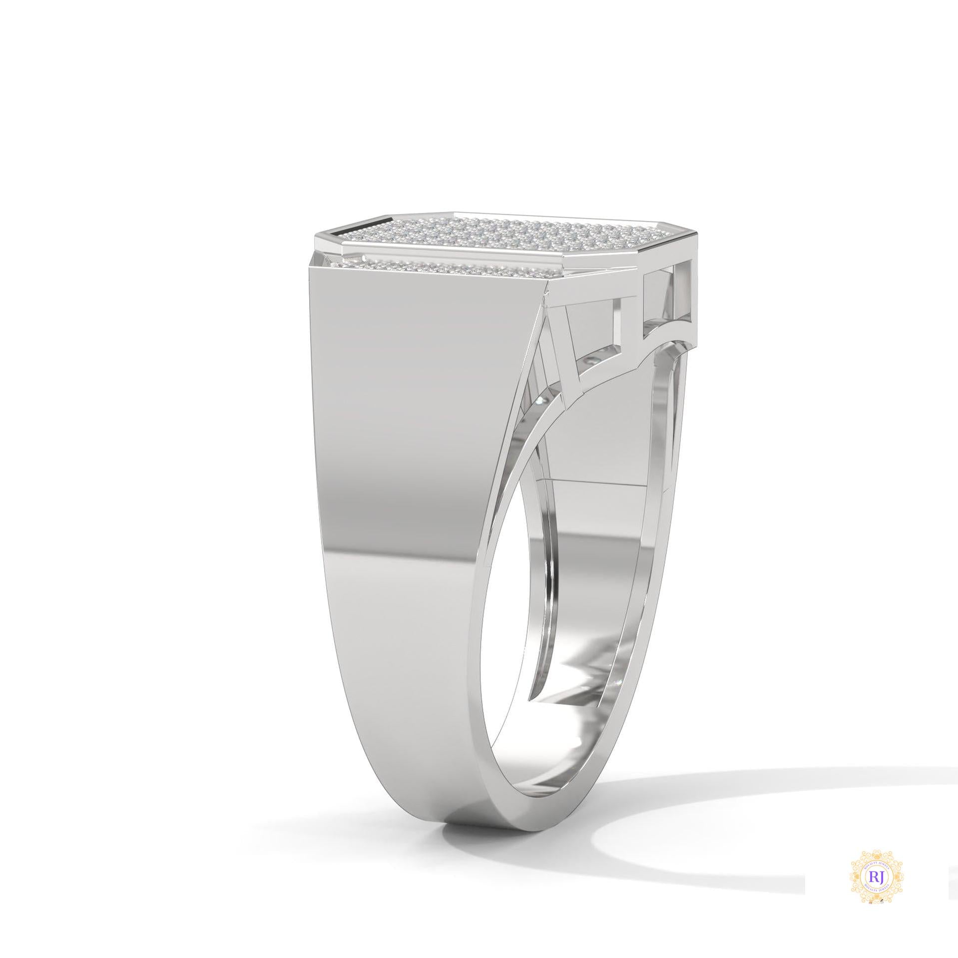 0.75 Ct. Lab Diamond Octagon Men's Ring