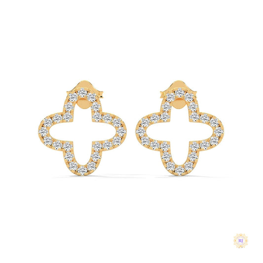 0.80 CT. Cross-Shaped Diamond Earrings
