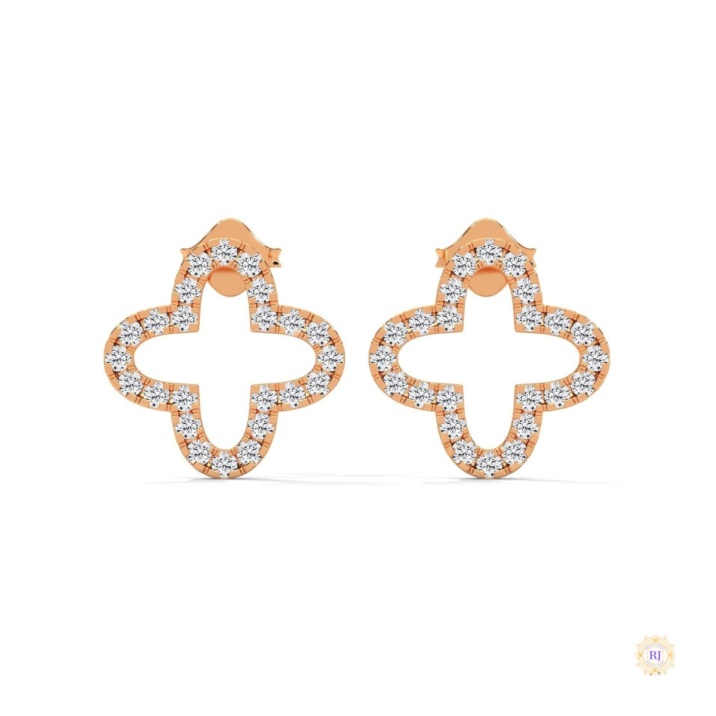 0.80 CT. Cross-Shaped Diamond Earrings