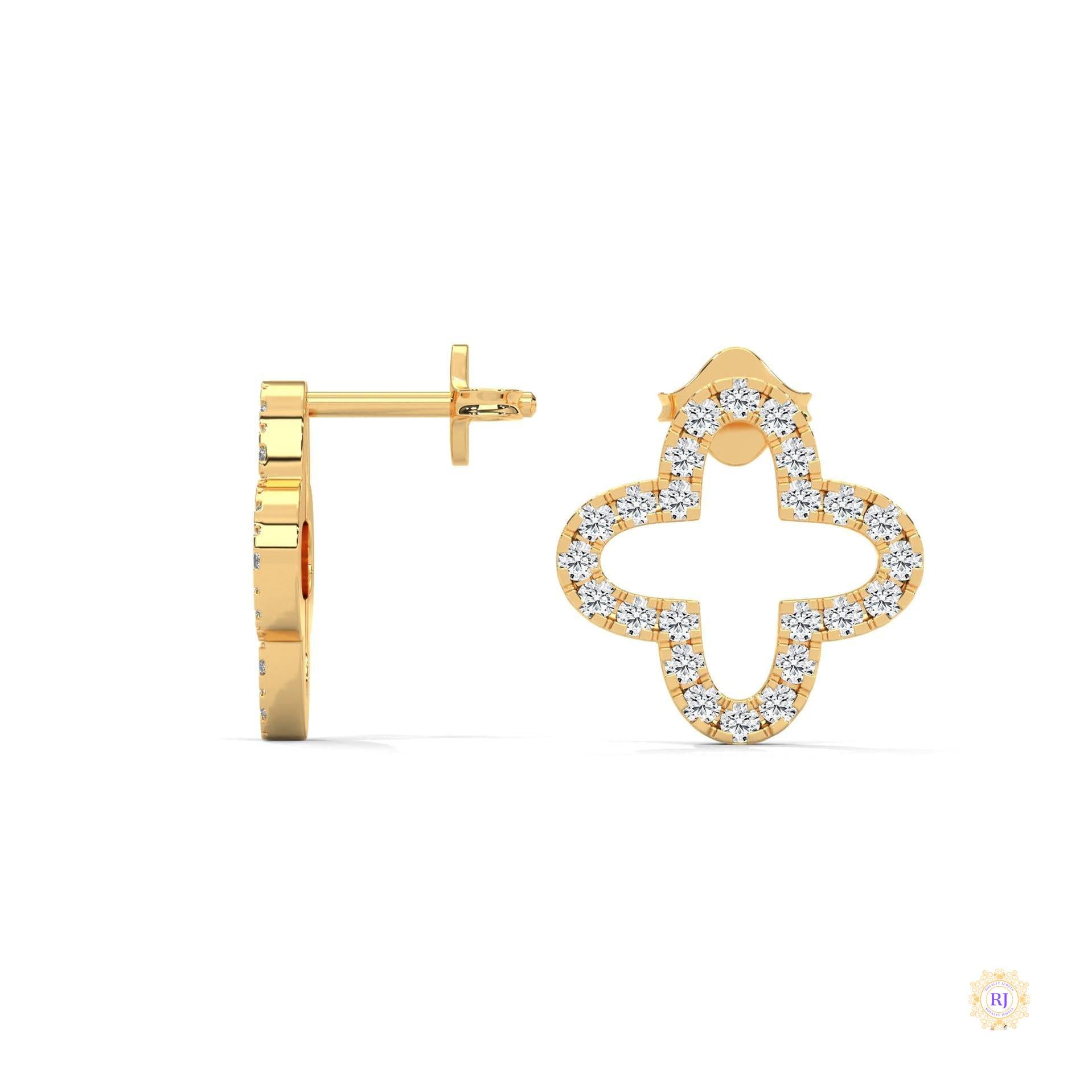 0.80 CT. Cross-Shaped Diamond Earrings
