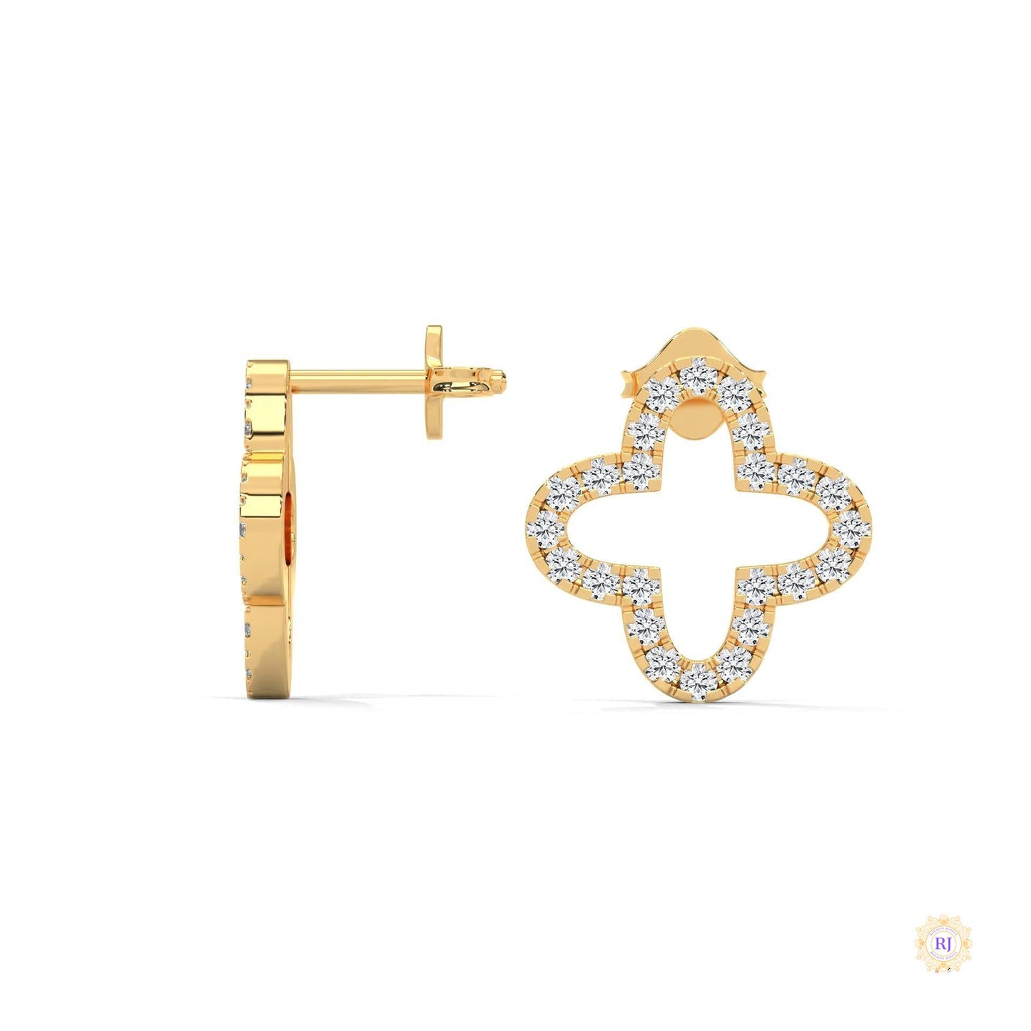 0.80 CT. Cross-Shaped Diamond Earrings
