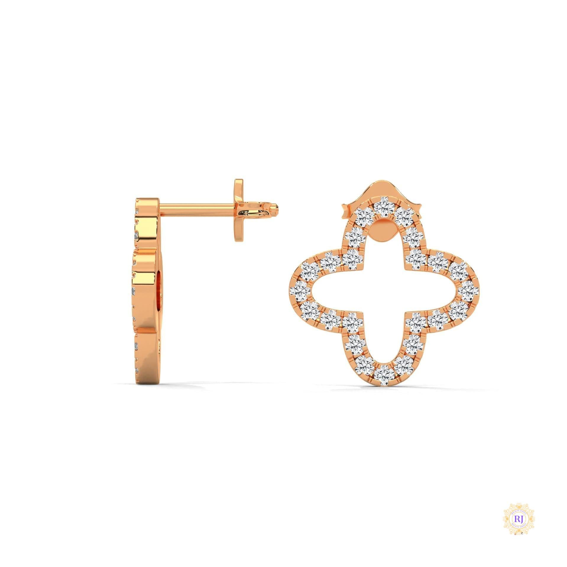 0.80 CT. Cross-Shaped Diamond Earrings