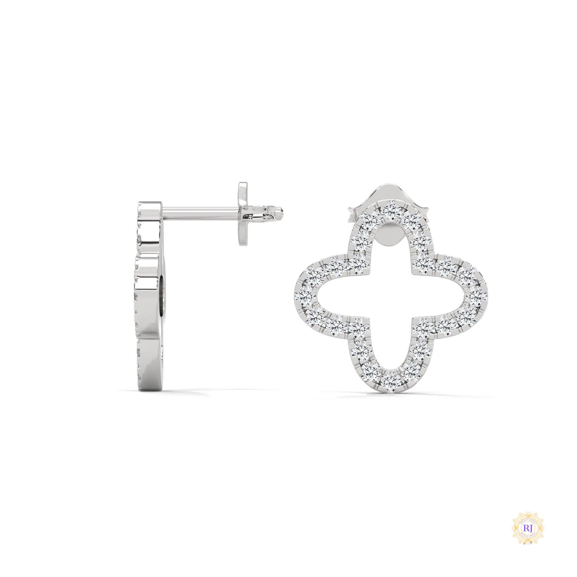 0.80 CT. Cross-Shaped Diamond Earrings