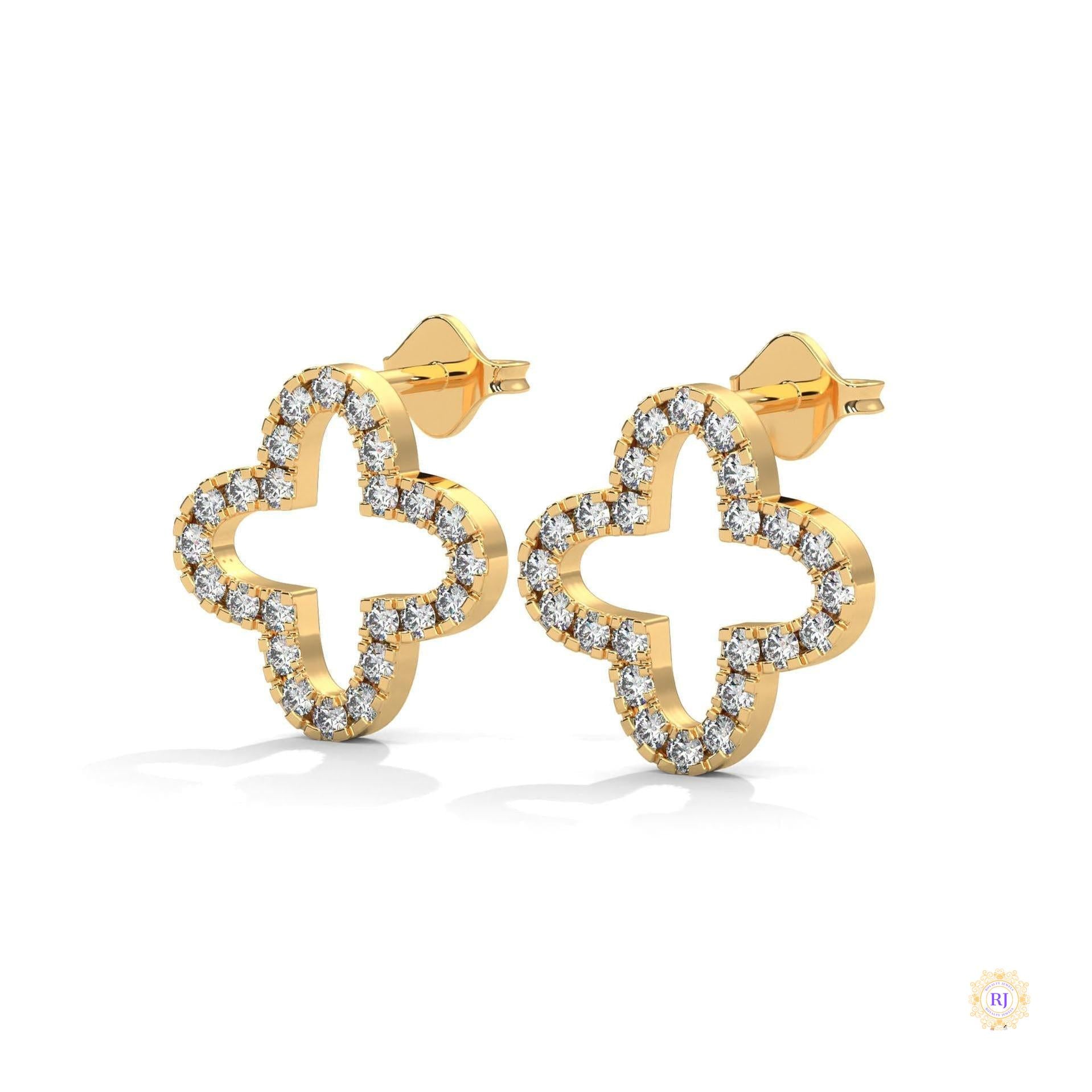 0.80 CT. Cross-Shaped Diamond Earrings