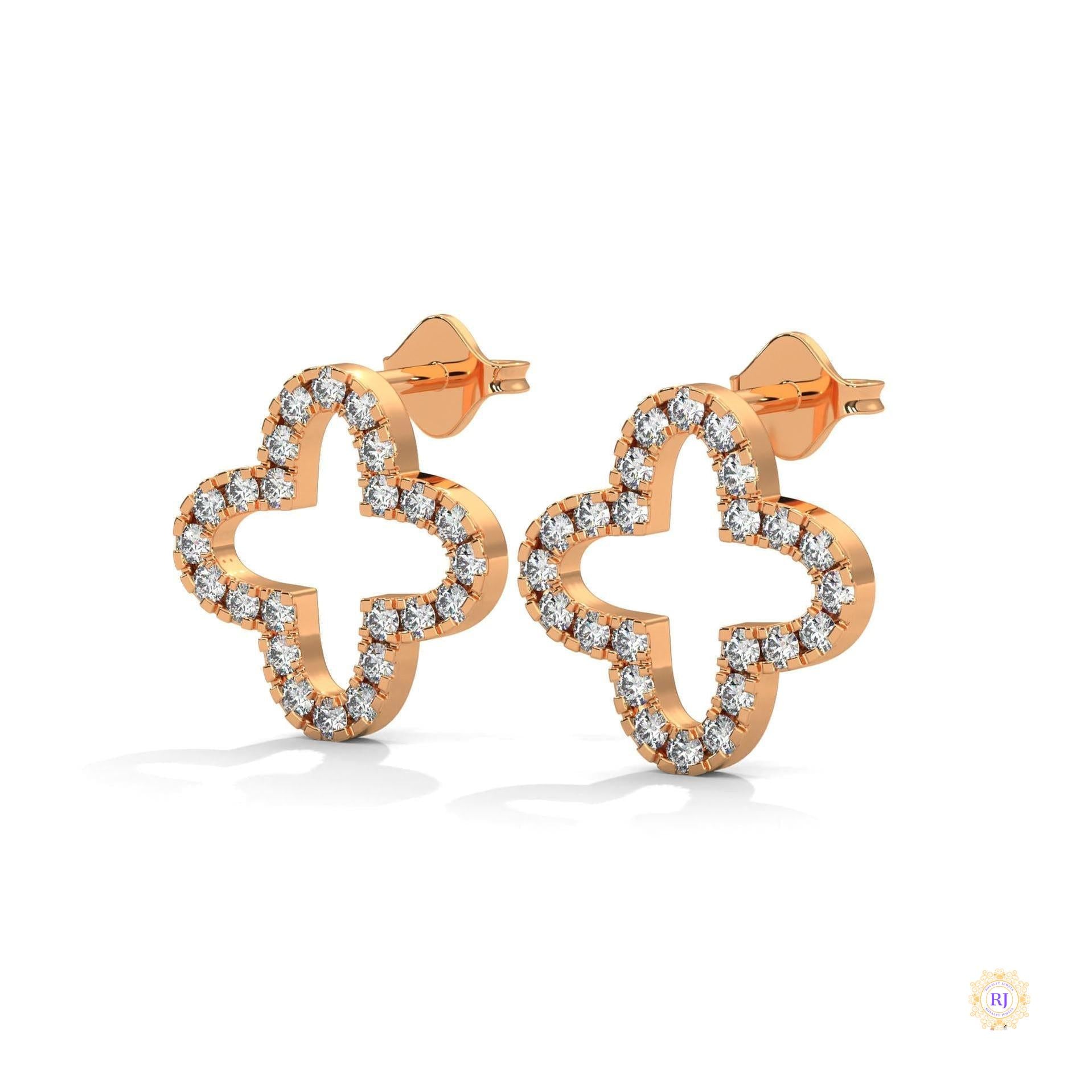 0.80 CT. Cross-Shaped Diamond Earrings