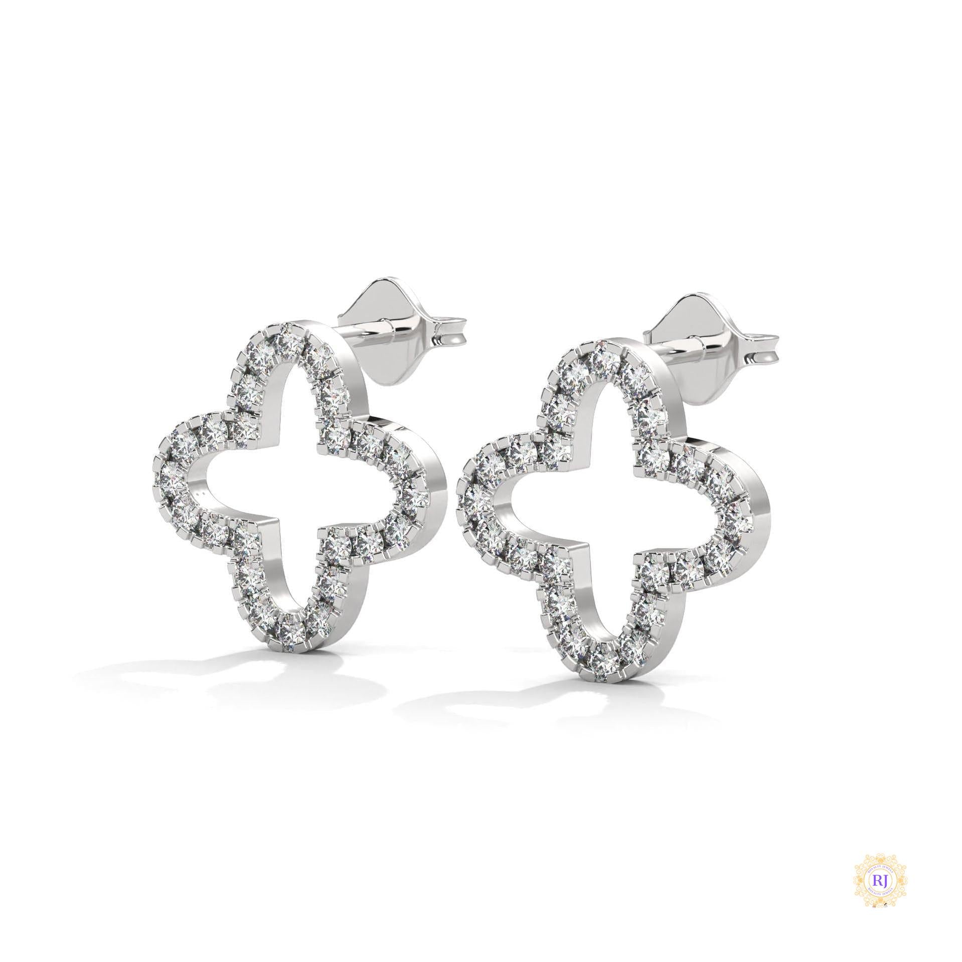 0.80 CT. Cross-Shaped Diamond Earrings