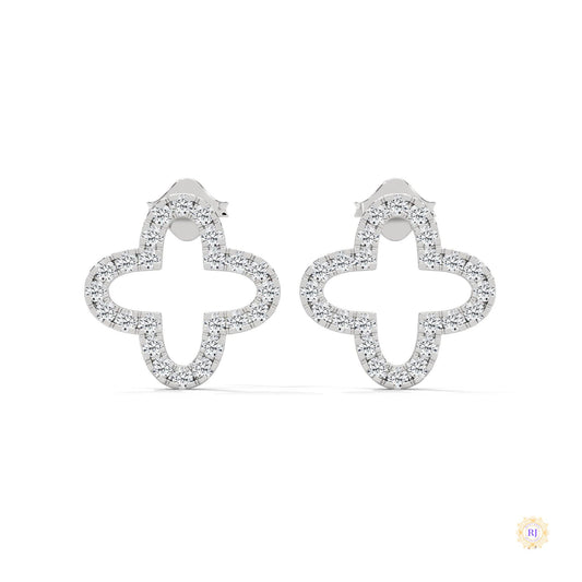 0.80 CT. Cross-Shaped Diamond Earrings