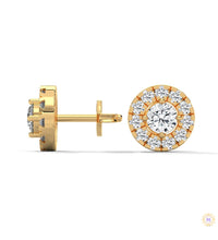 0.90 CT. Double Halo Diamond Stud Earrings