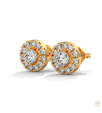 0.90 CT. Double Halo Diamond Stud Earrings