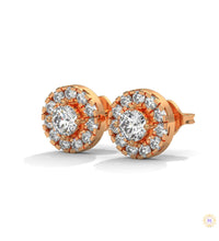 0.90 CT. Double Halo Diamond Stud Earrings