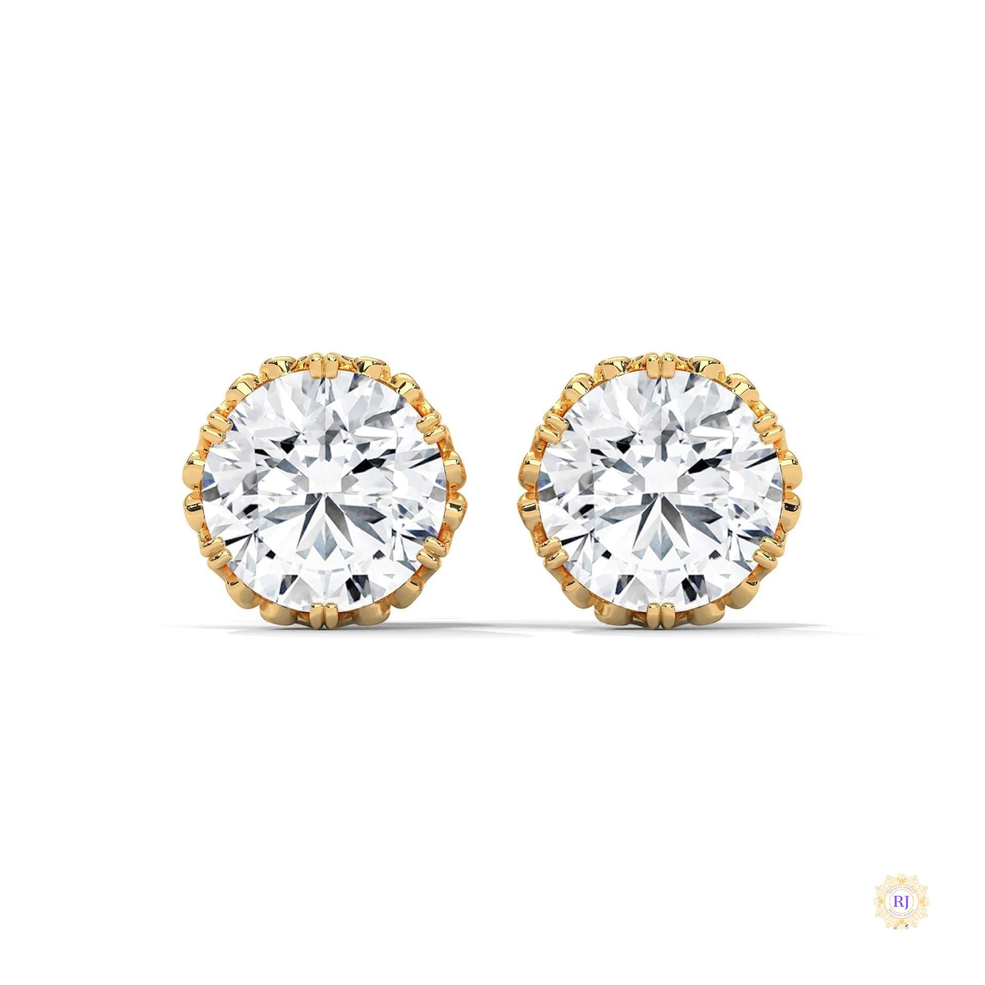 0.90 CT. Floral Lab Diamond Studs