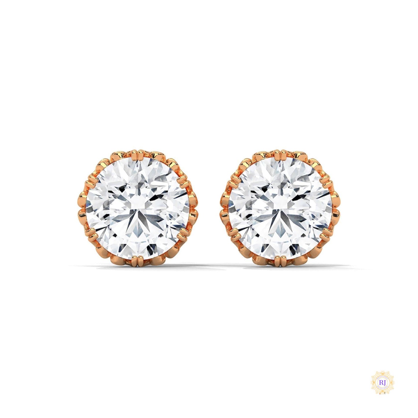 0.90 CT. Floral Lab Diamond Studs