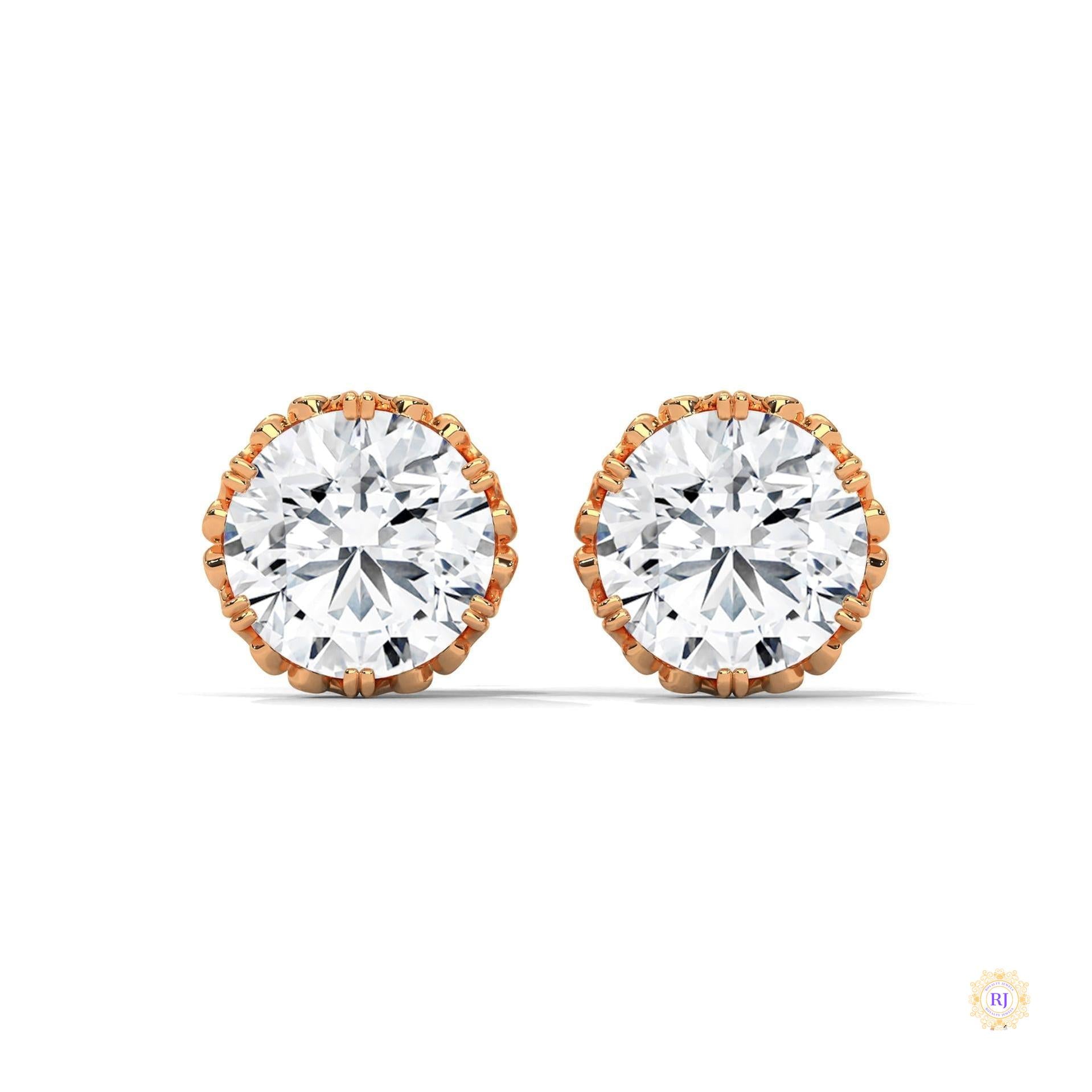 0.90 CT. Floral Lab Diamond Studs