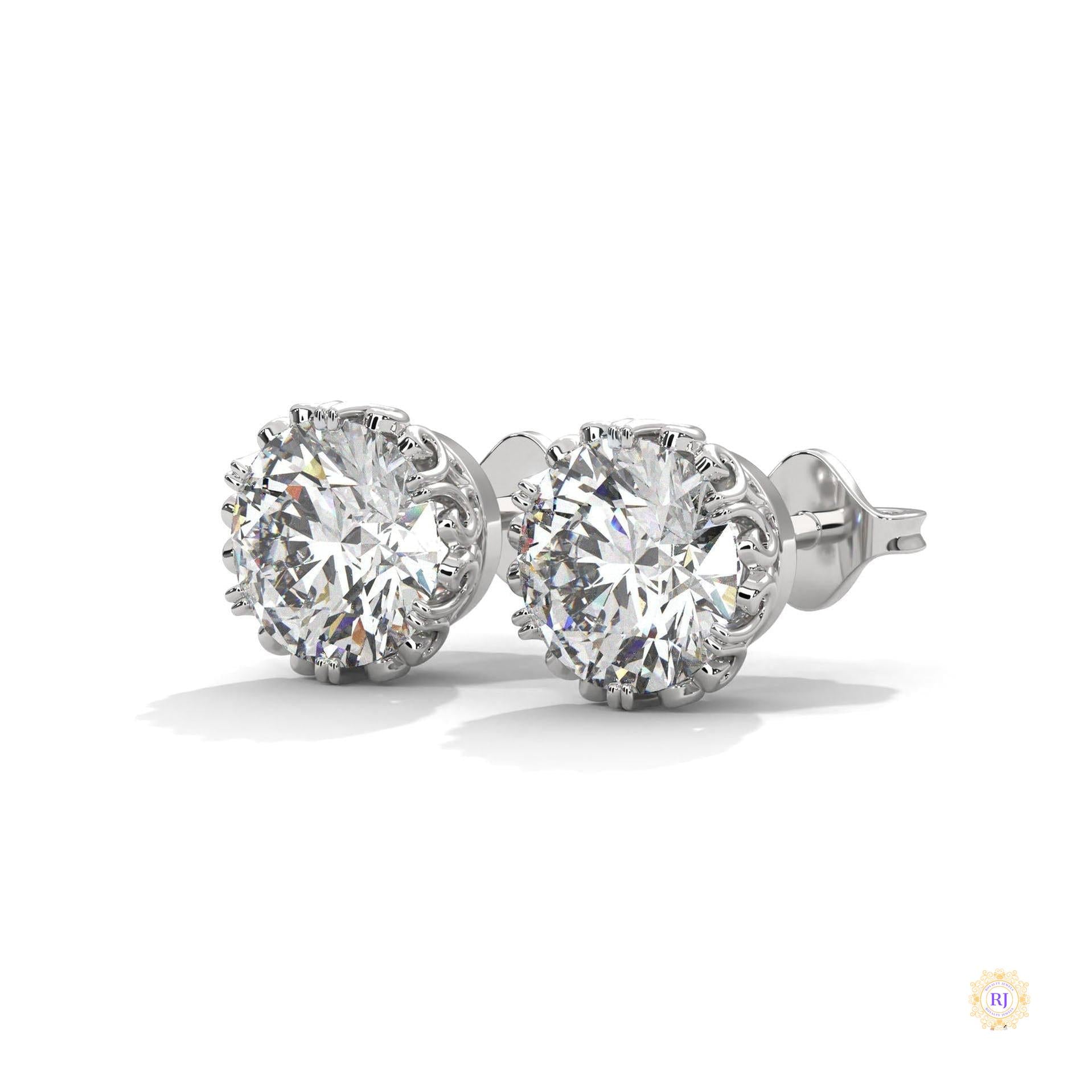0.90 CT. Floral Lab Diamond Studs