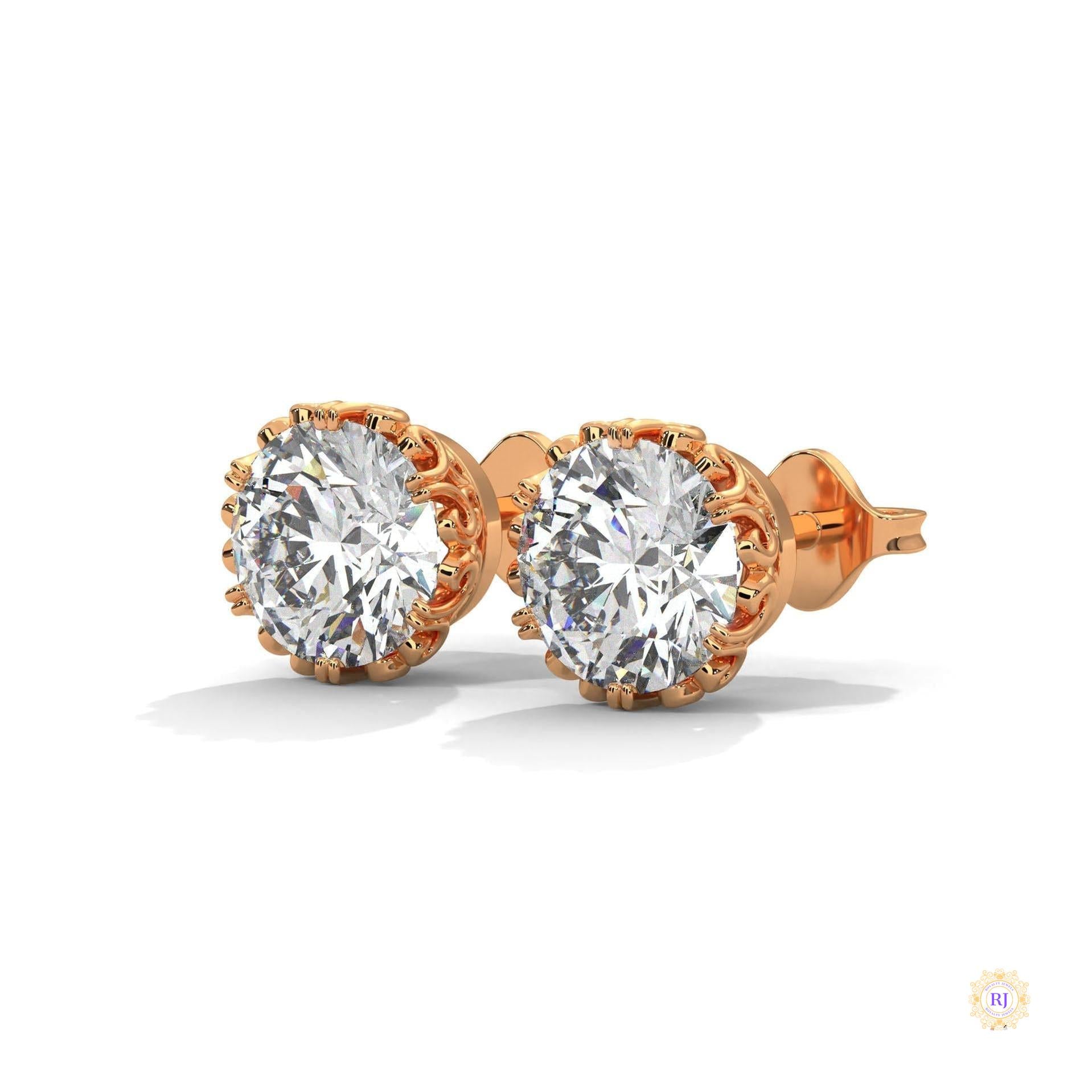 0.90 CT. Floral Lab Diamond Studs