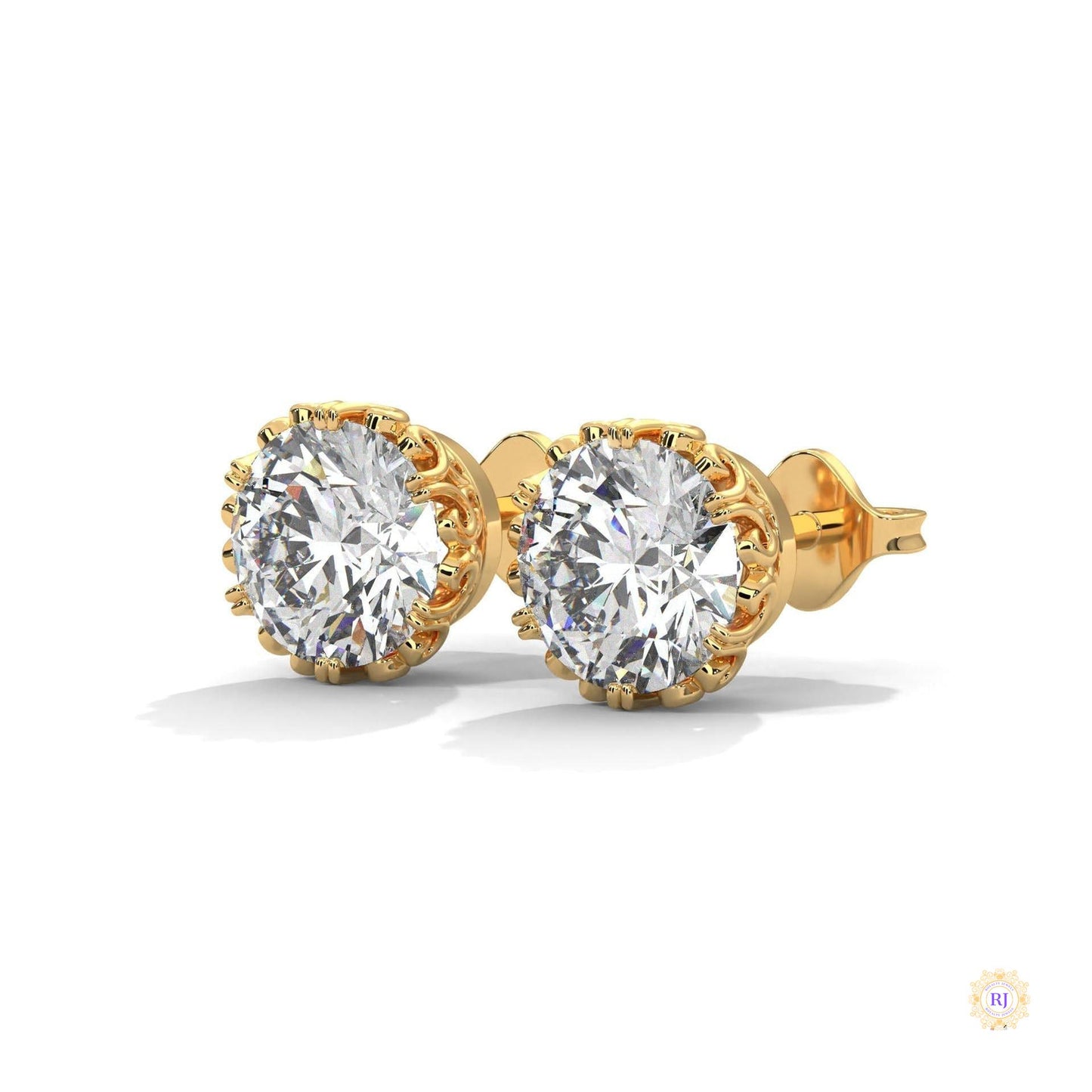 0.90 CT. Floral Lab Diamond Studs
