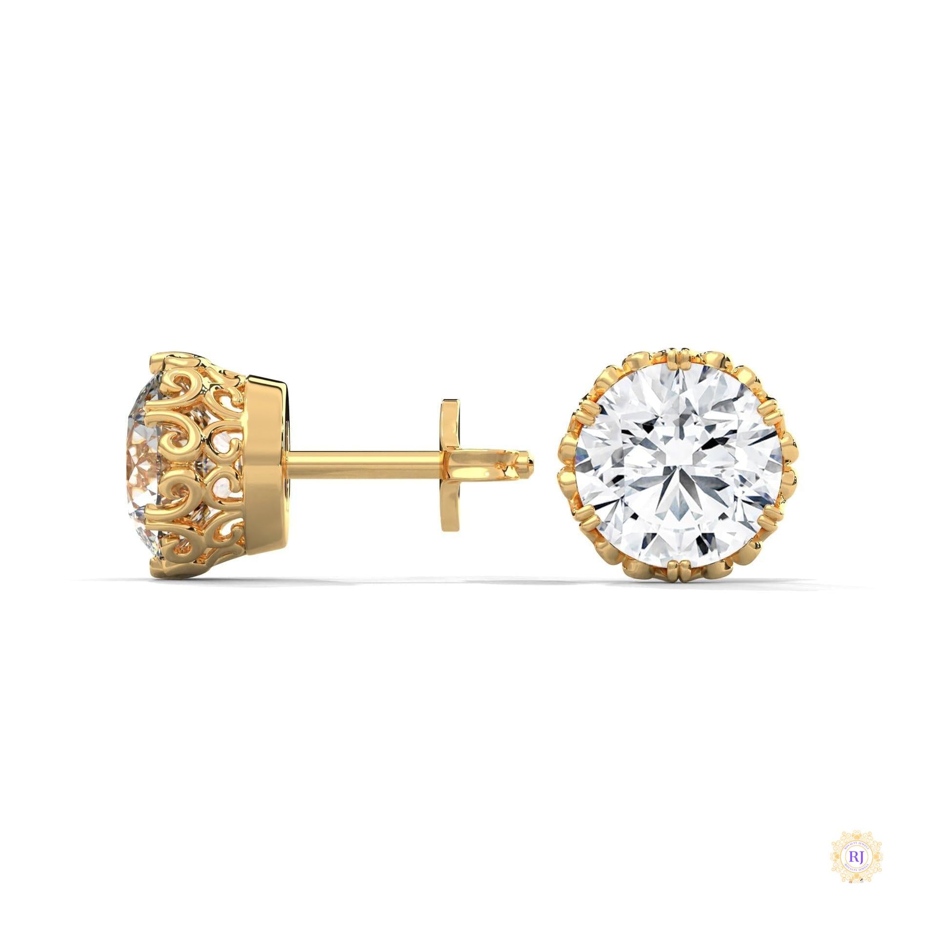 0.90 CT. Floral Lab Diamond Studs