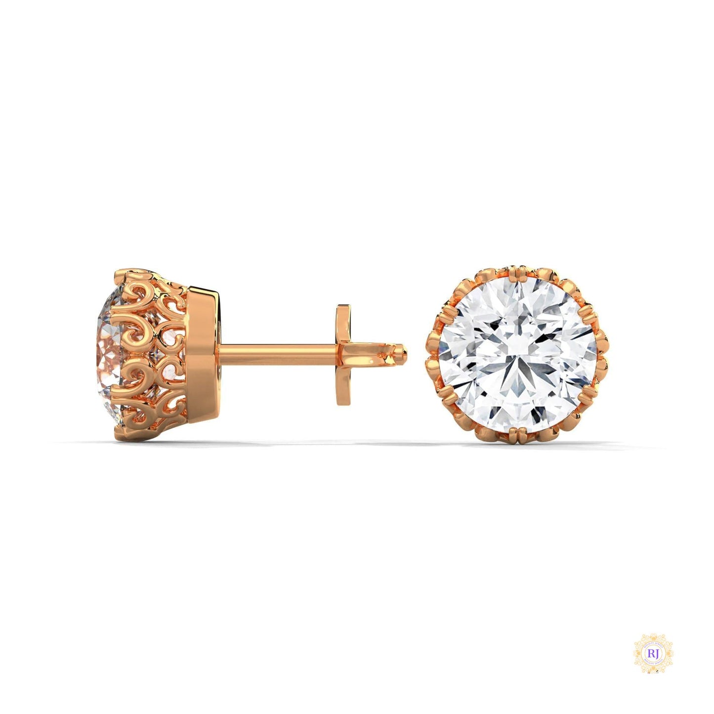 0.90 CT. Floral Lab Diamond Studs