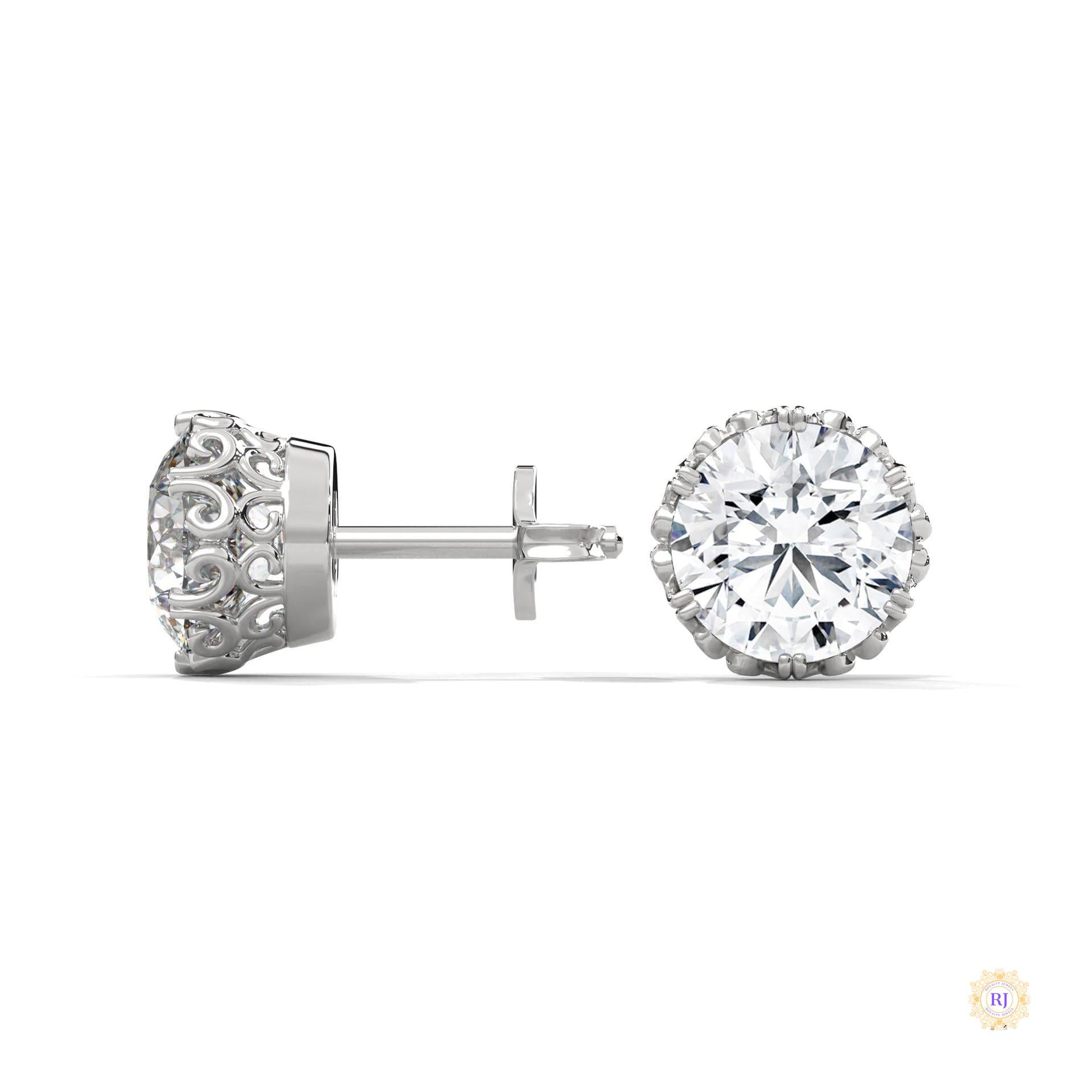 0.90 CT. Floral Lab Diamond Studs