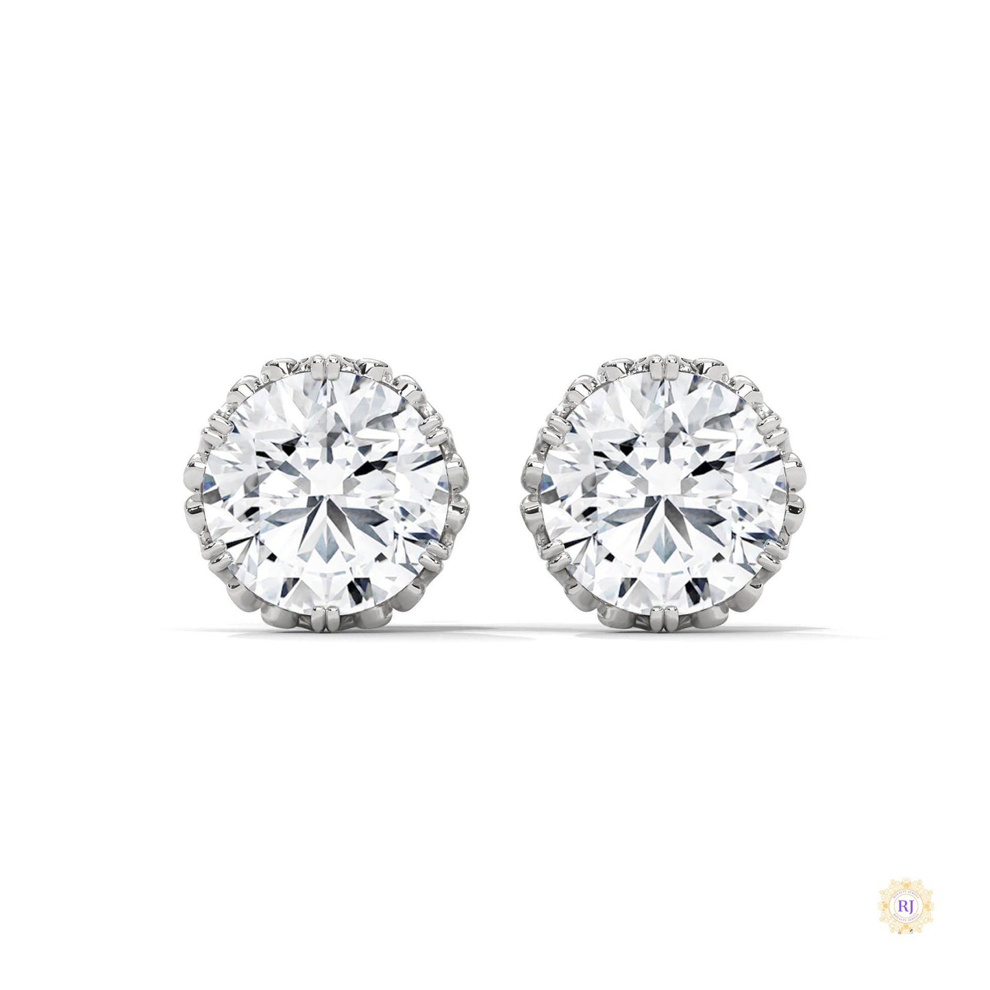0.90 CT. Floral Lab Diamond Studs