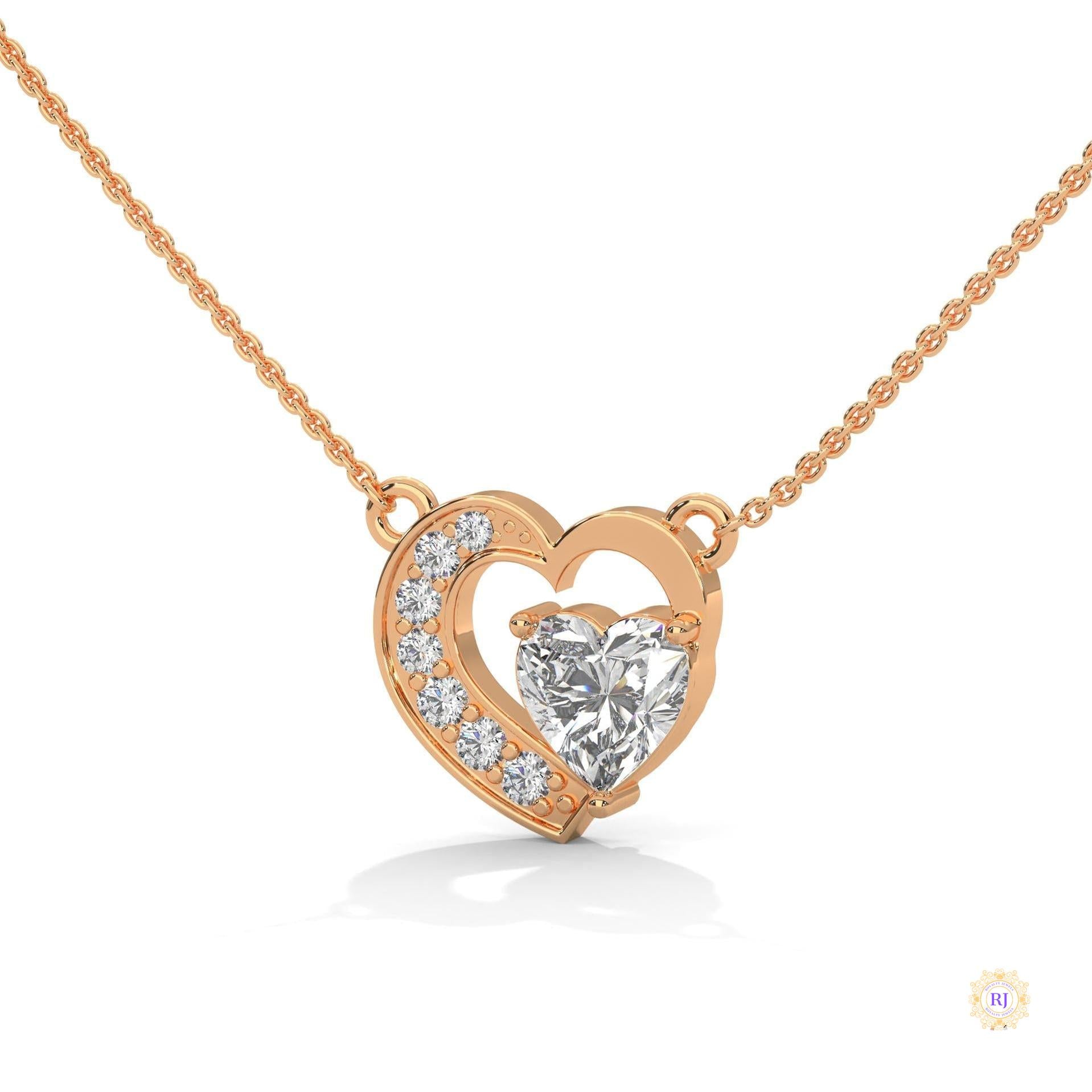0.90 CT. Heart Diamond Pendant