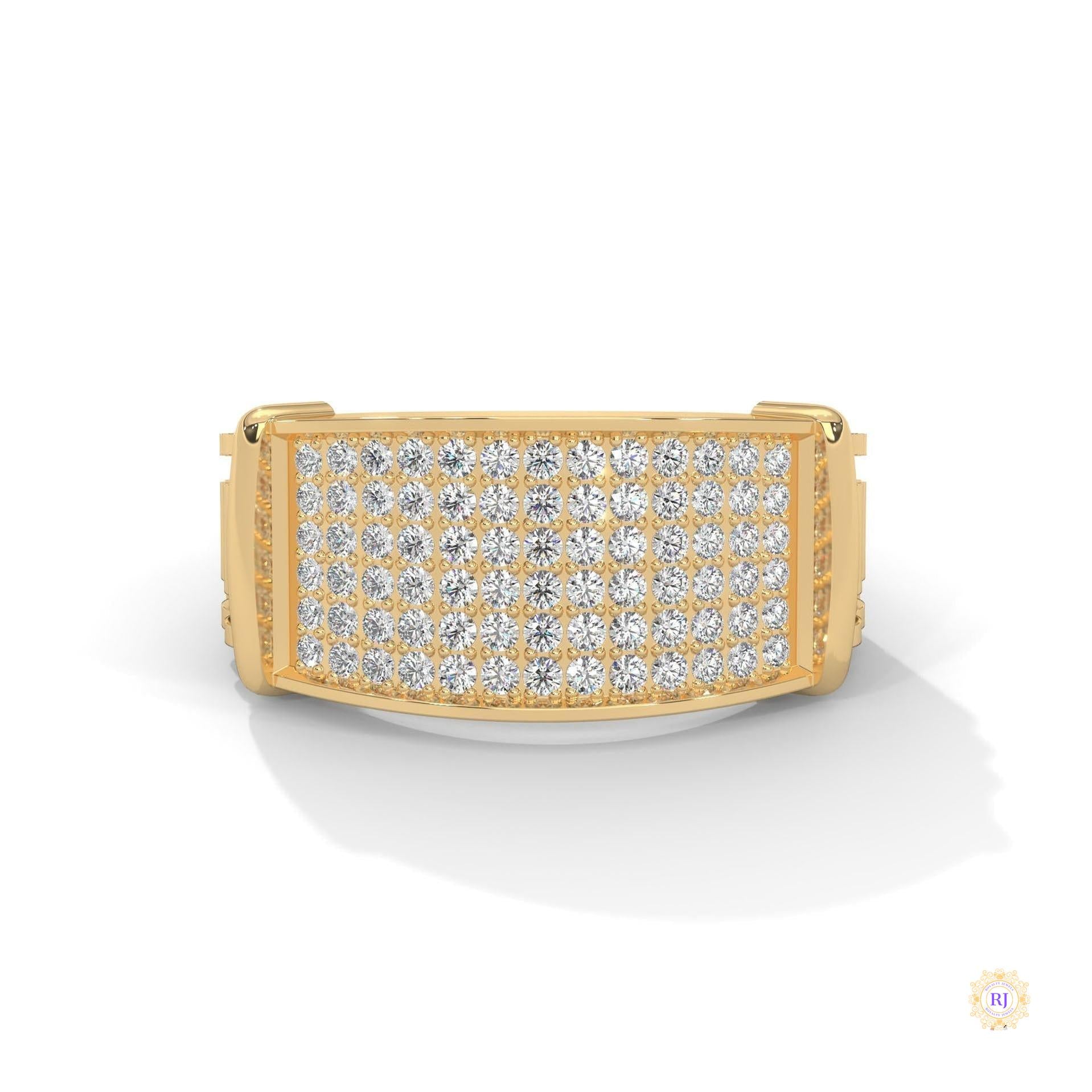 0.90 Ct. Curved Pavé Lab Diamond Men’s Ring