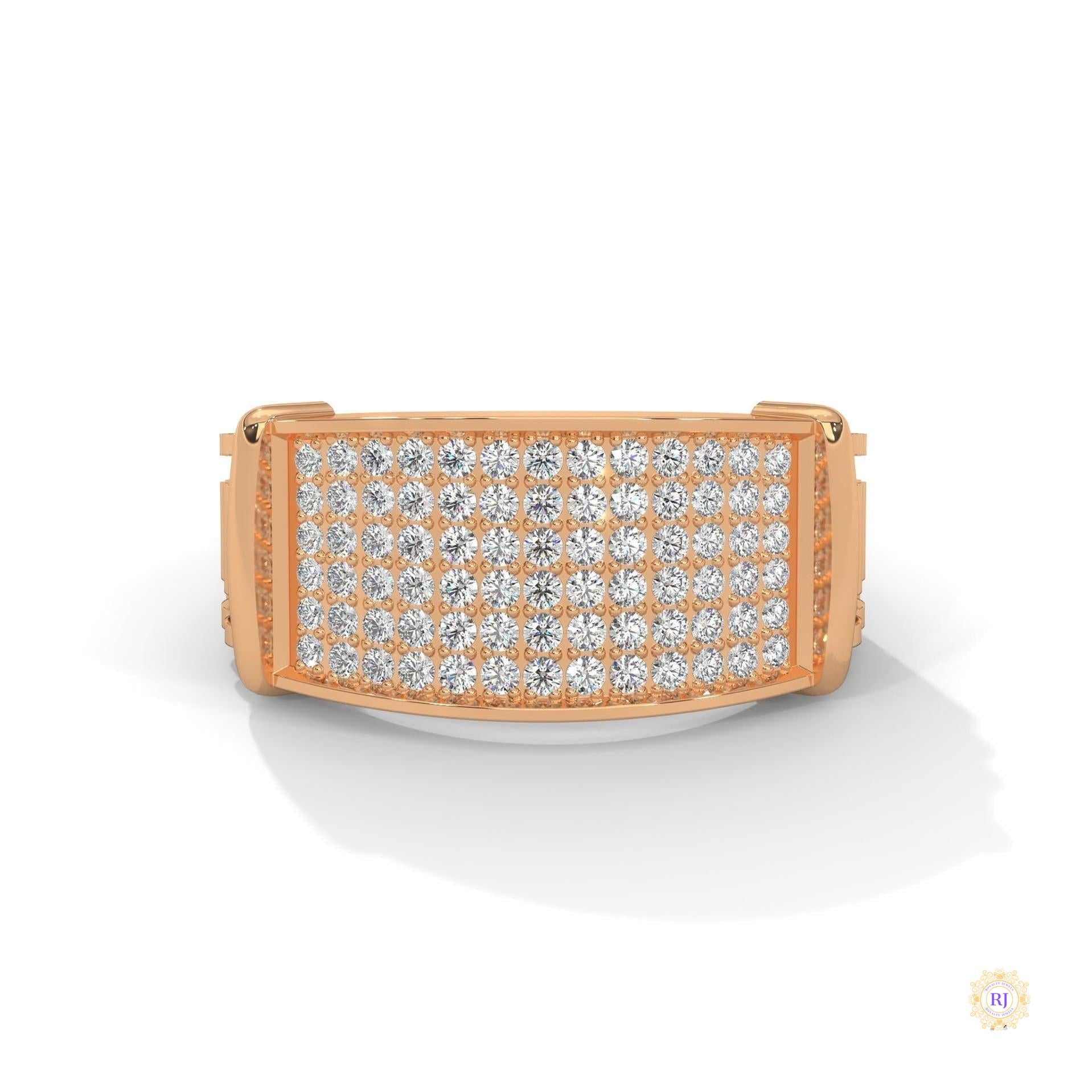 0.90 Ct. Curved Pavé Lab Diamond Men’s Ring