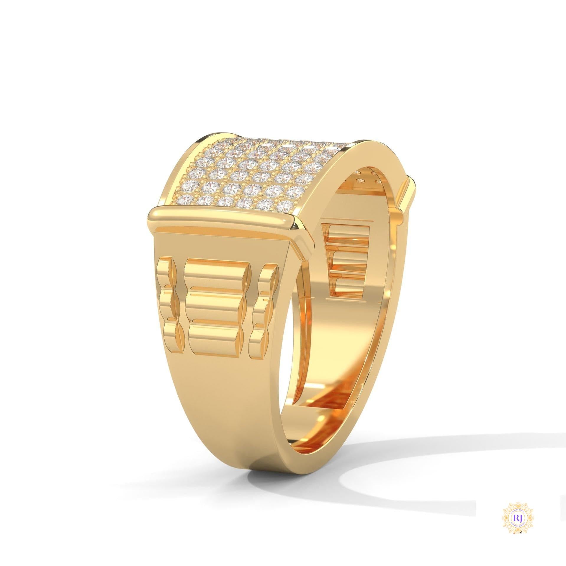 0.90 Ct. Curved Pavé Lab Diamond Men’s Ring