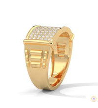 0.90 Ct. Curved Pavé Lab Diamond Men’s Ring