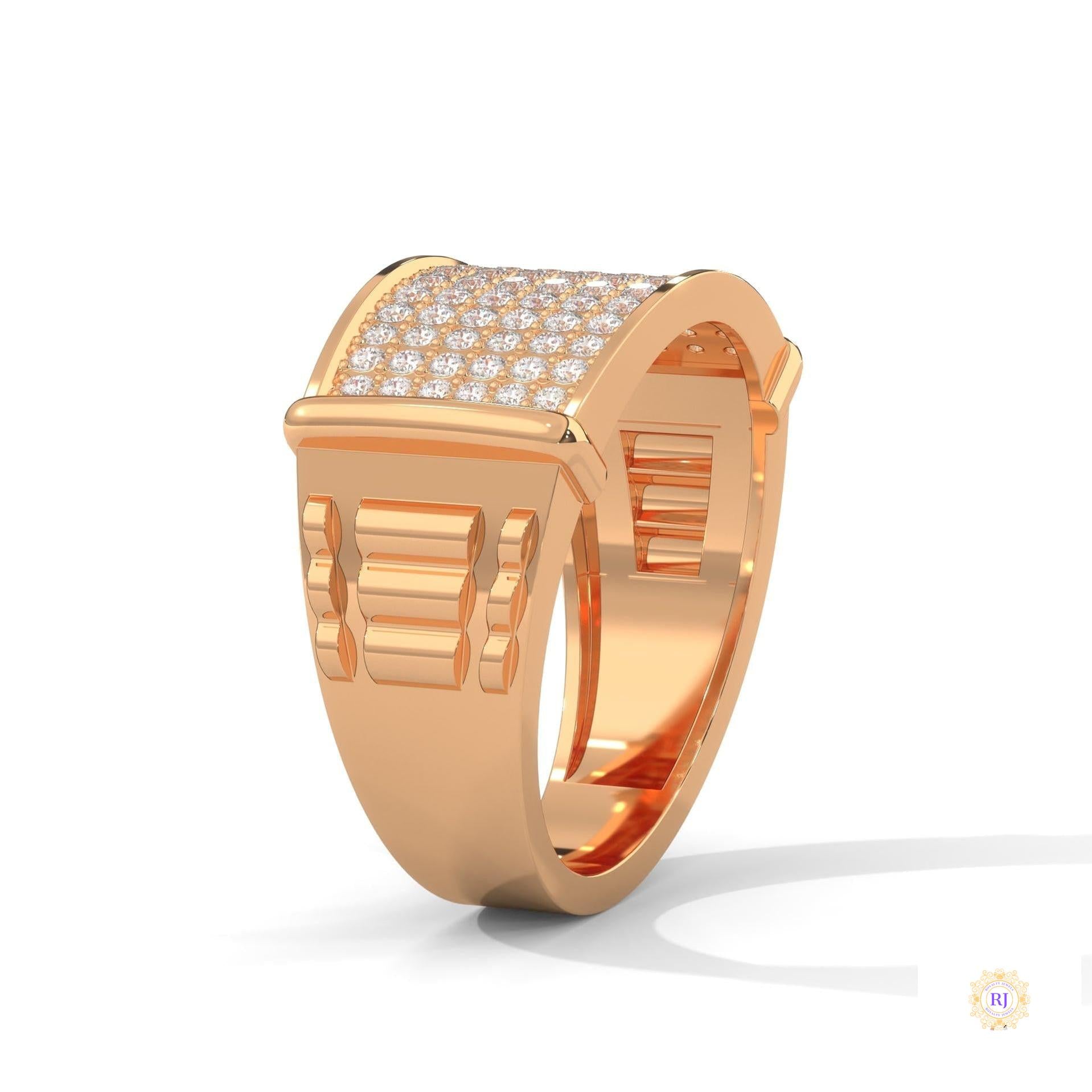 0.90 Ct. Curved Pavé Lab Diamond Men’s Ring