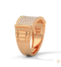 0.90 Ct. Curved Pavé Lab Diamond Men’s Ring