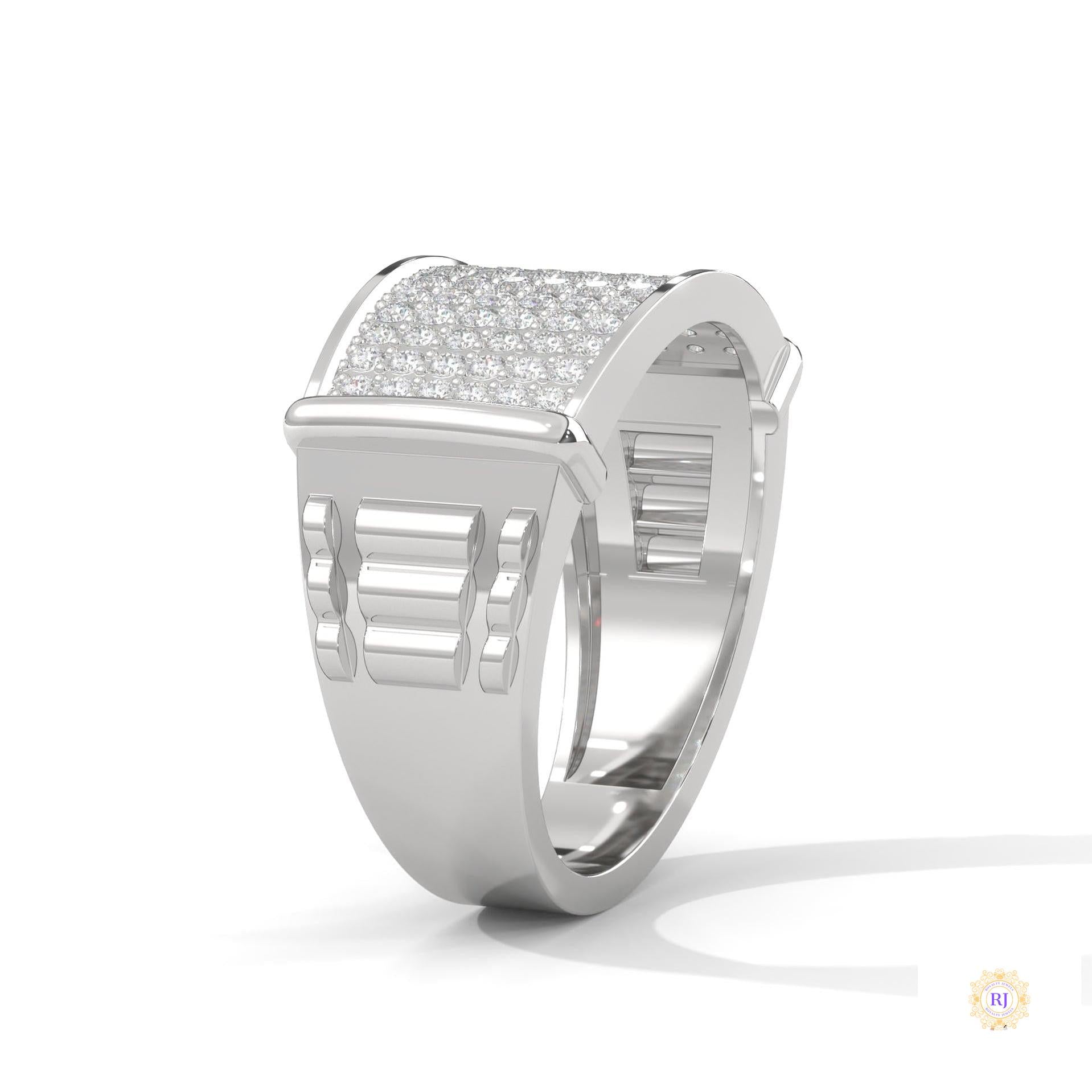 0.90 Ct. Curved Pavé Lab Diamond Men’s Ring