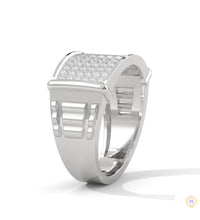 0.90 Ct. Curved Pavé Lab Diamond Men’s Ring