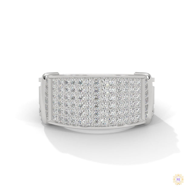0.90 Ct. Curved Pavé Lab Diamond Men’s Ring