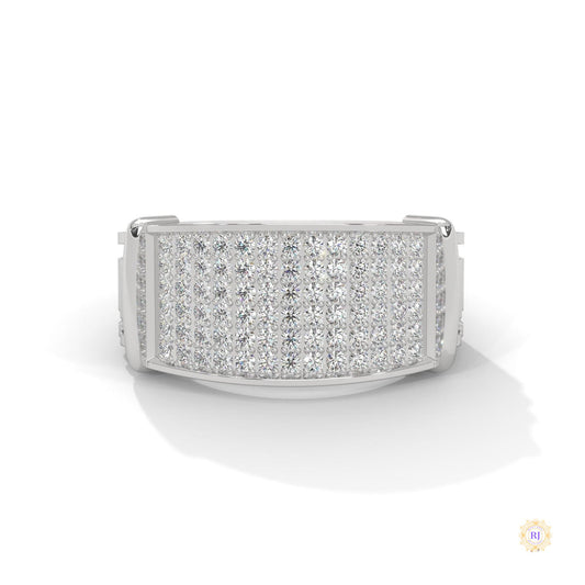 0.90 Ct. Curved Pavé Lab Diamond Men’s Ring