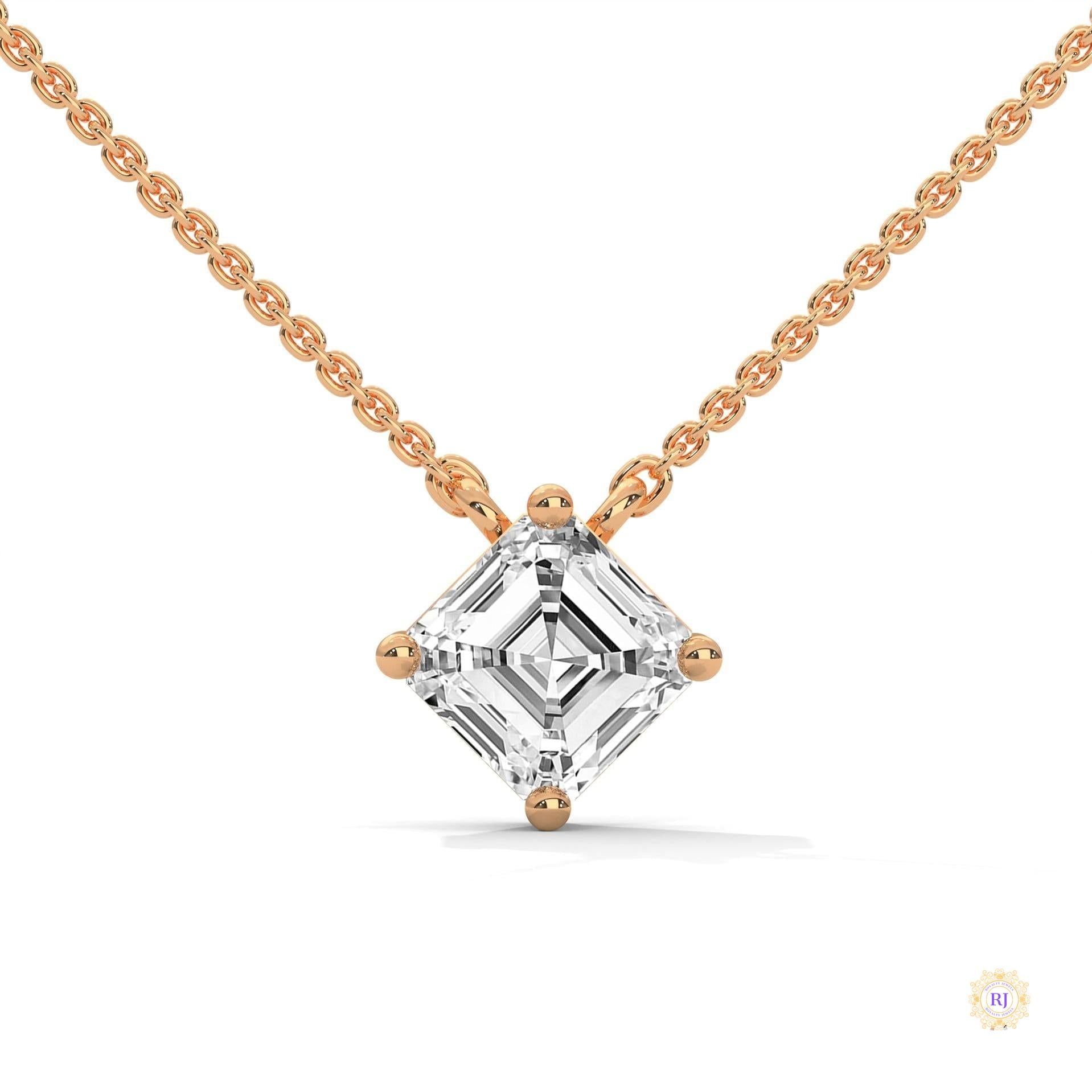 1 CT. Asscher-Cut Diamond Solitaire Pendant