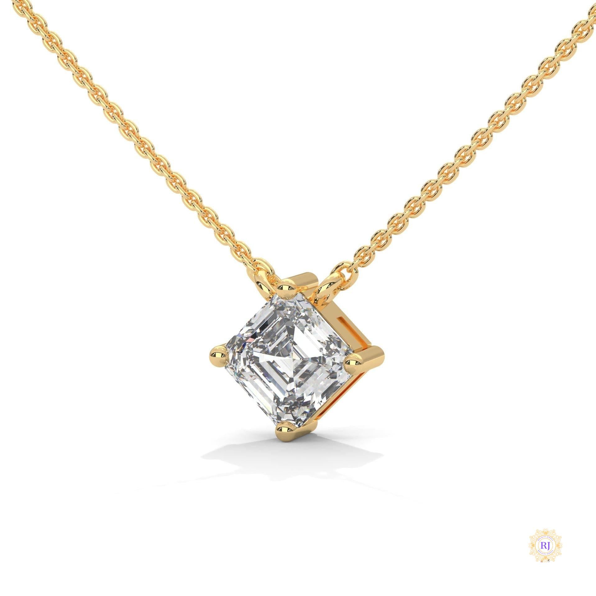 1 CT. Asscher-Cut Diamond Solitaire Pendant