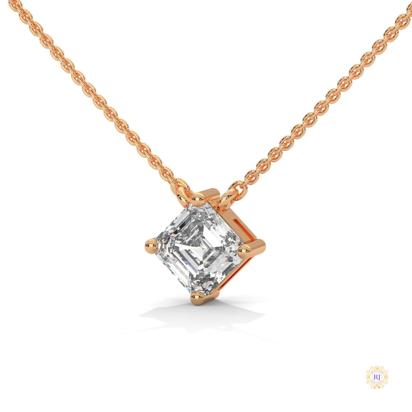 1 CT. Asscher-Cut Diamond Solitaire Pendant